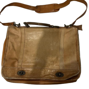 Distressed leather briefcase